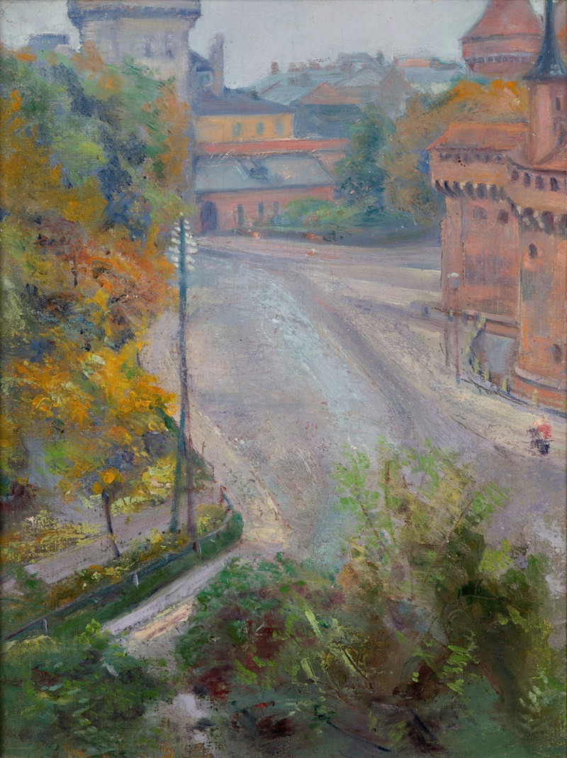 Stanisław Wyspiański - The Barbican and the Floriańska Street – View from Zacisze Street