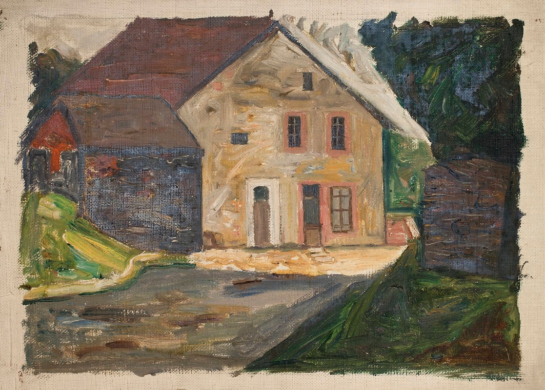 Tadeusz Makowski - Brick house with an annex