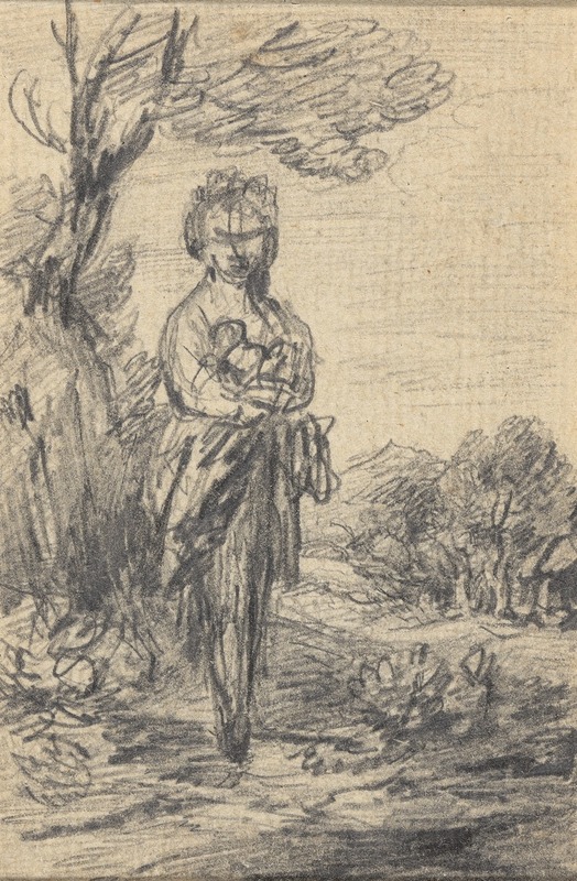 Gainsborough Dupont - Standing female figure in a landscape