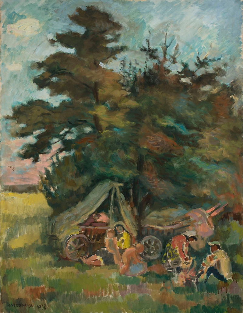 Wacław Wąsowicz - Obóz cygański pod drzewem