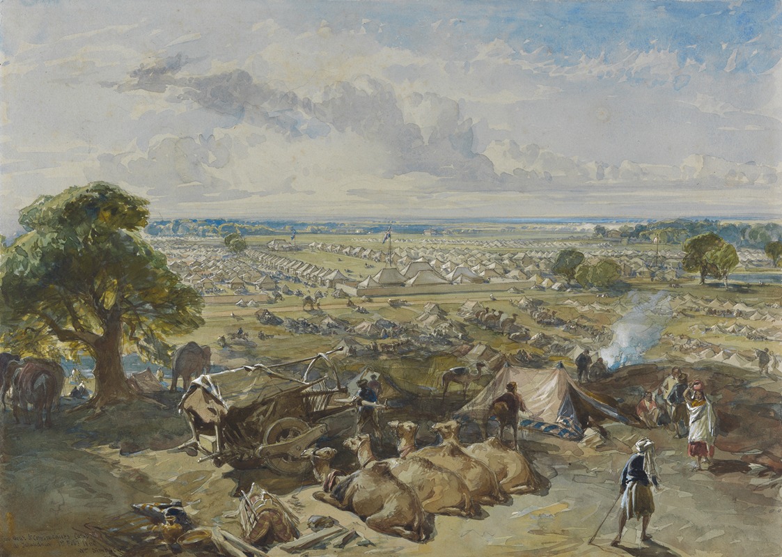 William Simpson - The Governor-General’s and Commander-in-Chief’s Camp at Jalandhar, 1 Febuary 1860