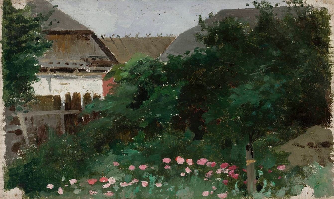 Zdzisław Jasiński - Cottage in the garden in Przełęk