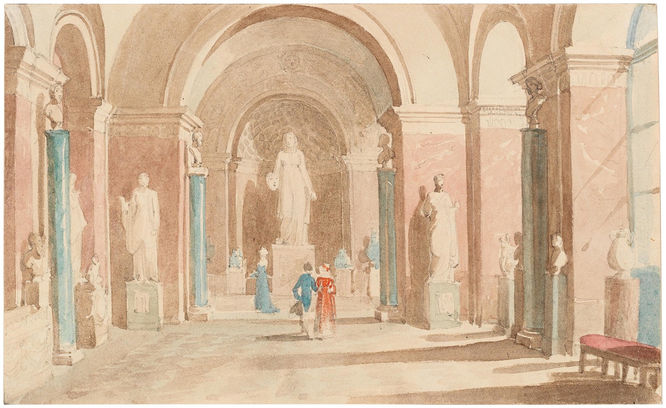 Johann Nepomuk Ender - Antiken Saal im Louvre zu Paris