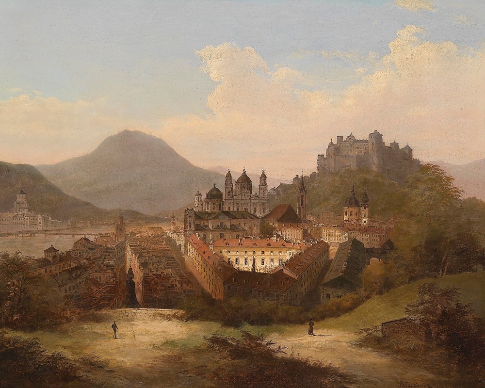 Johann Wilhelm Jankowski - Blick auf Salzburg