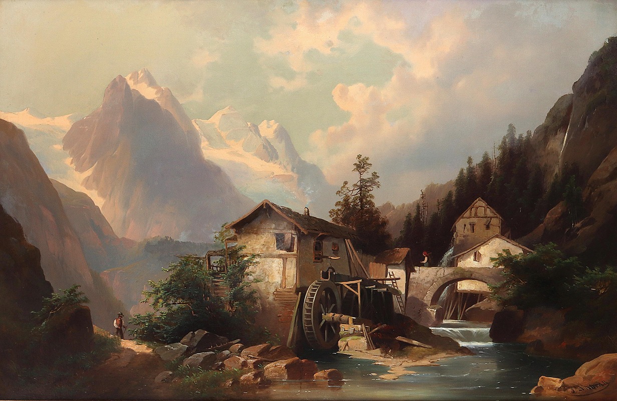 Josef Thoma - Mühle im Gebirge