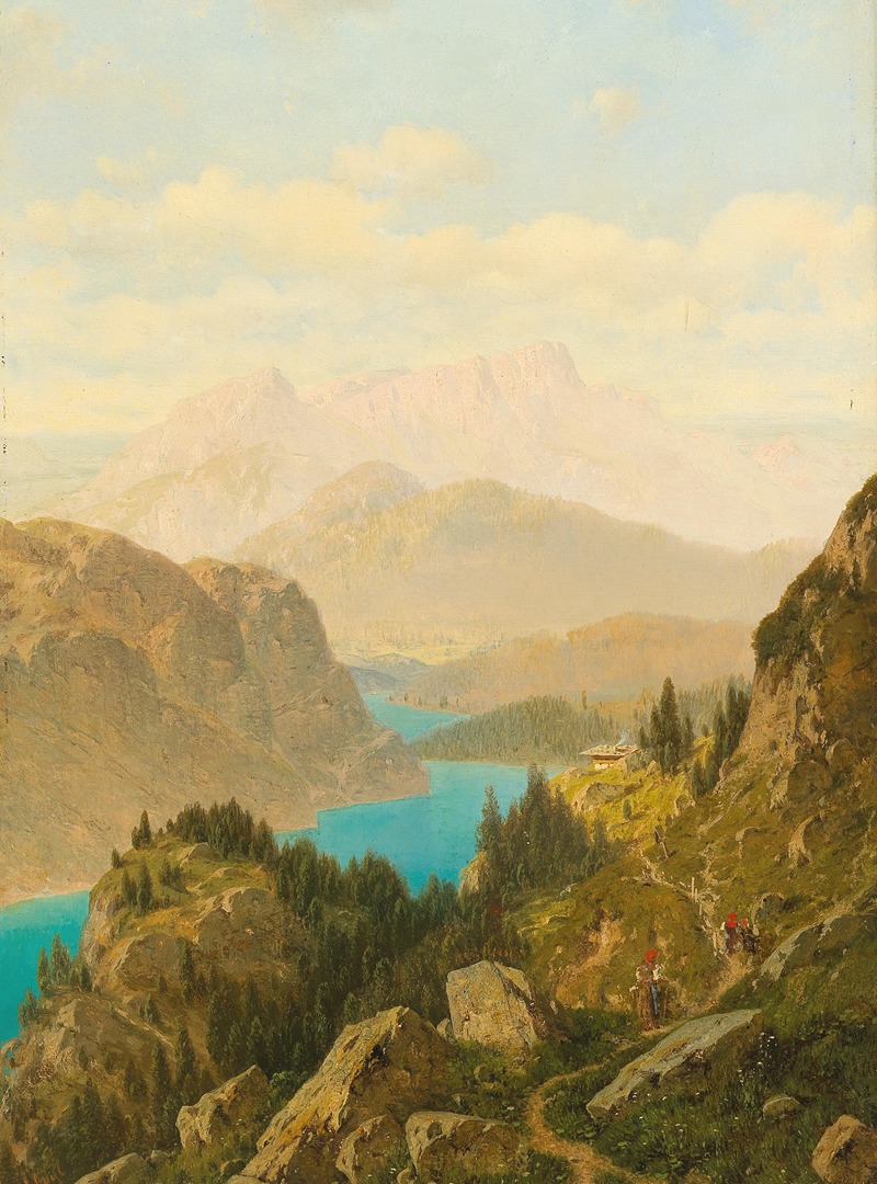 Josef von Schlögl - View of the Königssee and the Untersberg