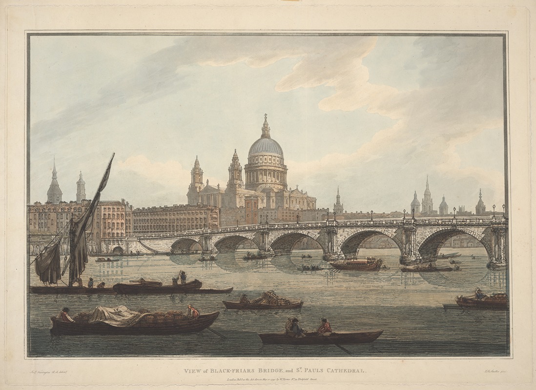 Joseph Farington - A View of Blackfriars Bridge and St. Paul’s Cathedral