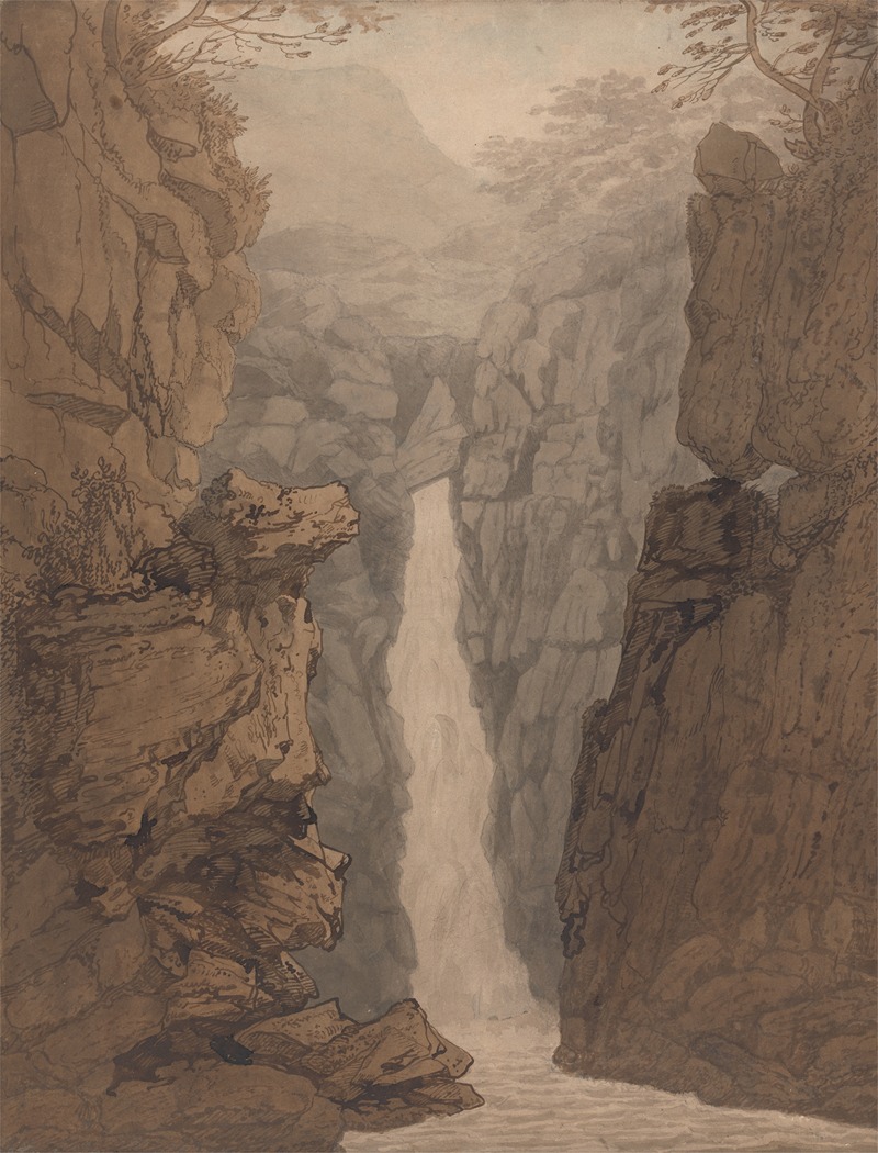 Joseph Farington - Waterfall in the Lake District