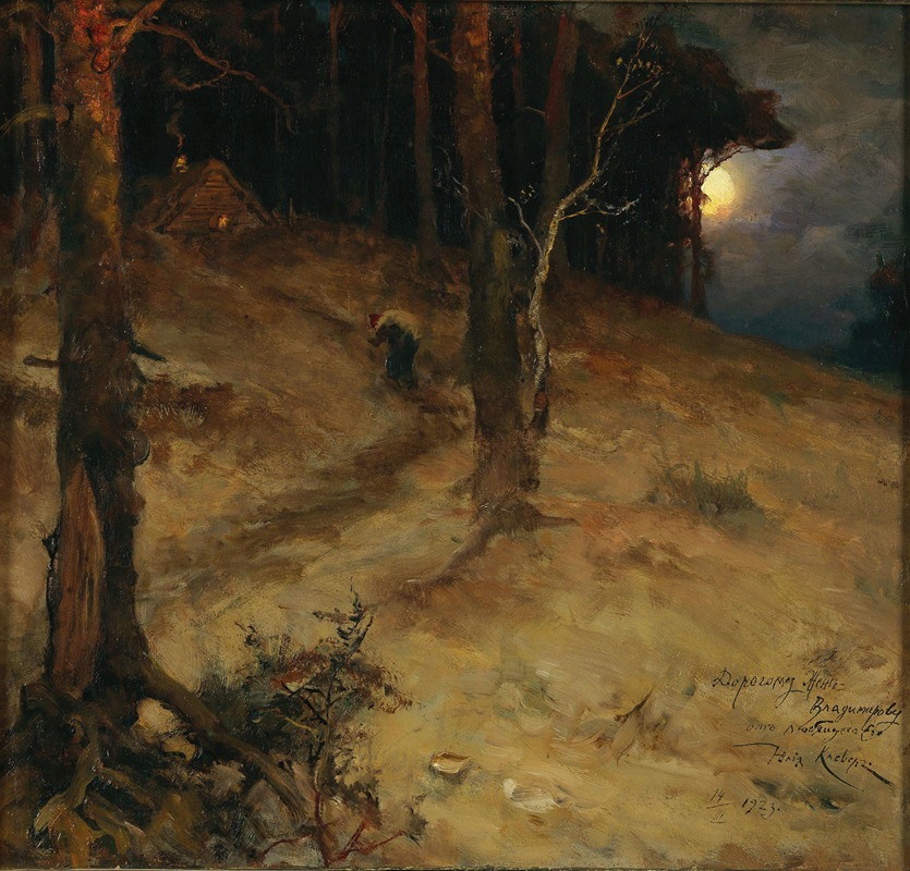 Julius Sergius Klever - A moonlit night in the forest