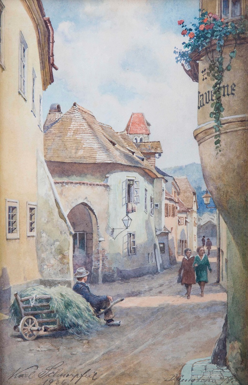 Karl Schnorpfeil - Dürnstein Gassenszene