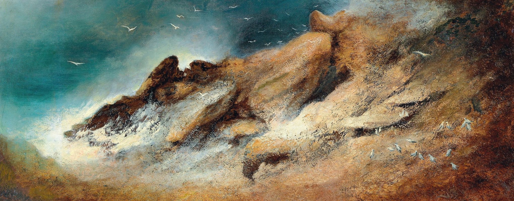 Karl Wilhelm Diefenbach - Seagulls in a stormy bay