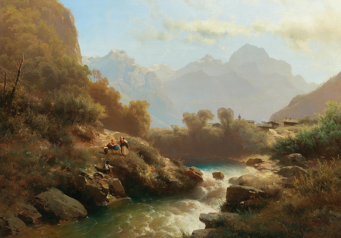 Leopold Heinrich Vöscher - A view of Lofer and the Lofer Mountains