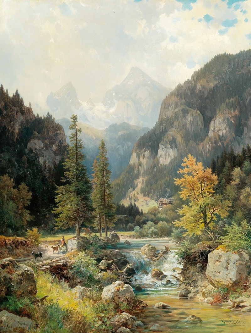 Ludwig Sckell - Scene near Berchtesgaden with Watzmann