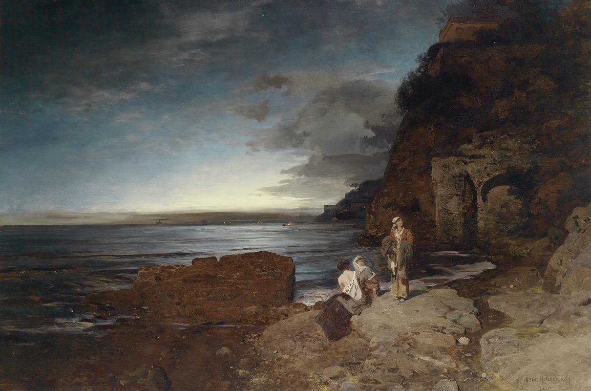 Oswald Achenbach - Abend an der Küste