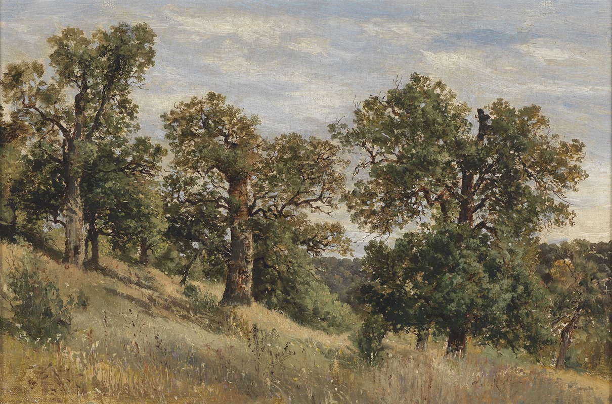 Theodor Von Hörmann - Berghang mit Baum