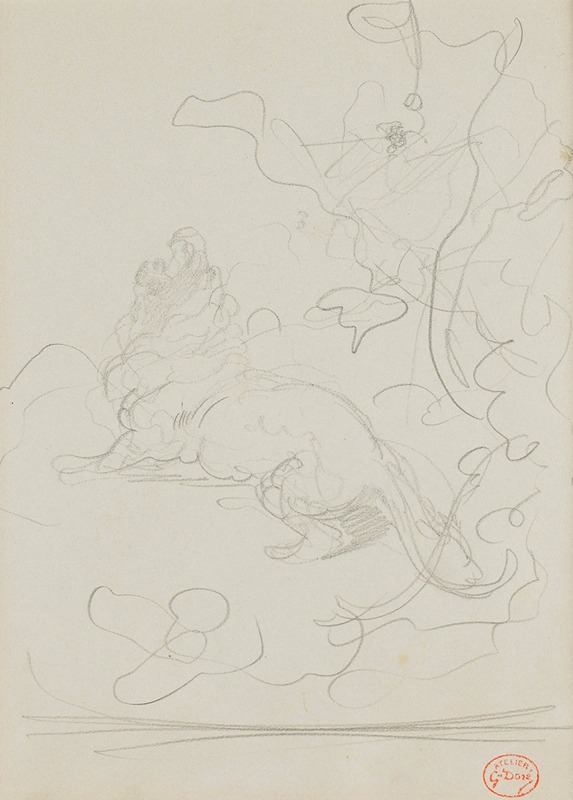 Gustave Doré - The Lion and the Gnat (La Fontaine)