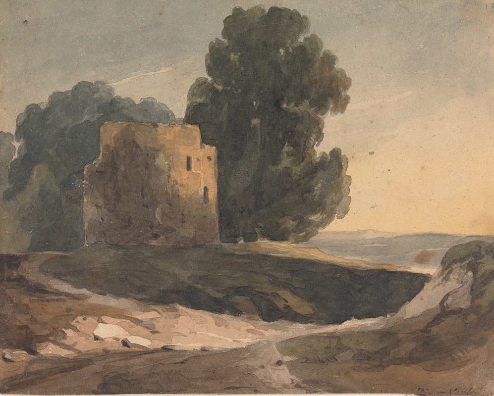 Thomas Sully - Landscape with Ruined Castle, Trees