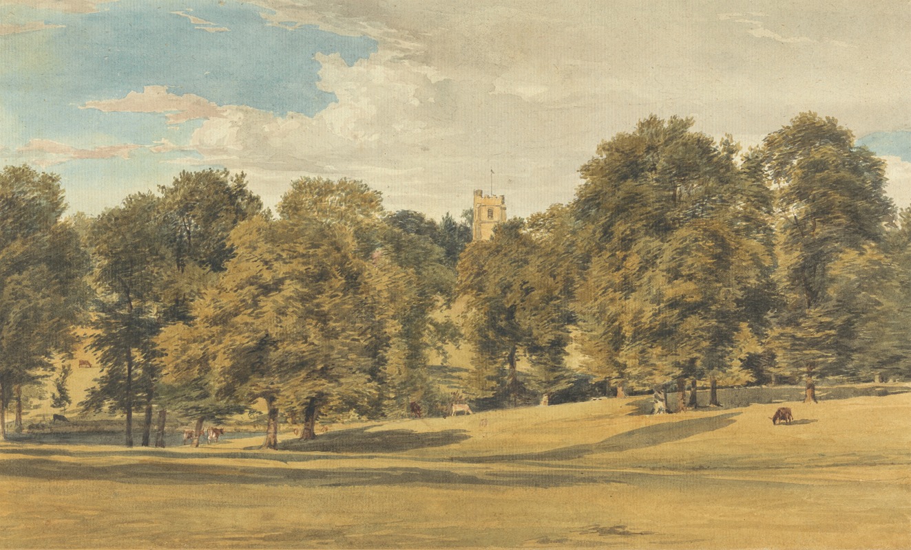 William Henry Hunt - Bushey Church from the South West
