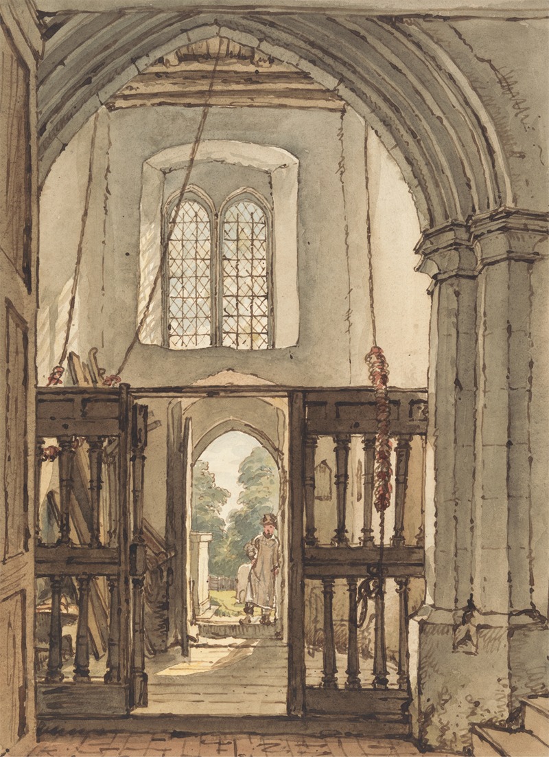 William Henry Hunt - Interior of the Belfry, Bushey Church