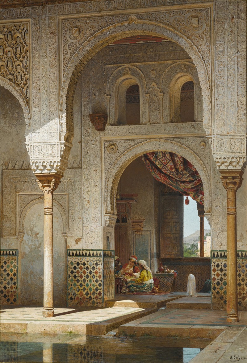 Adolf Seel - In the Courtyard of the Alhambra