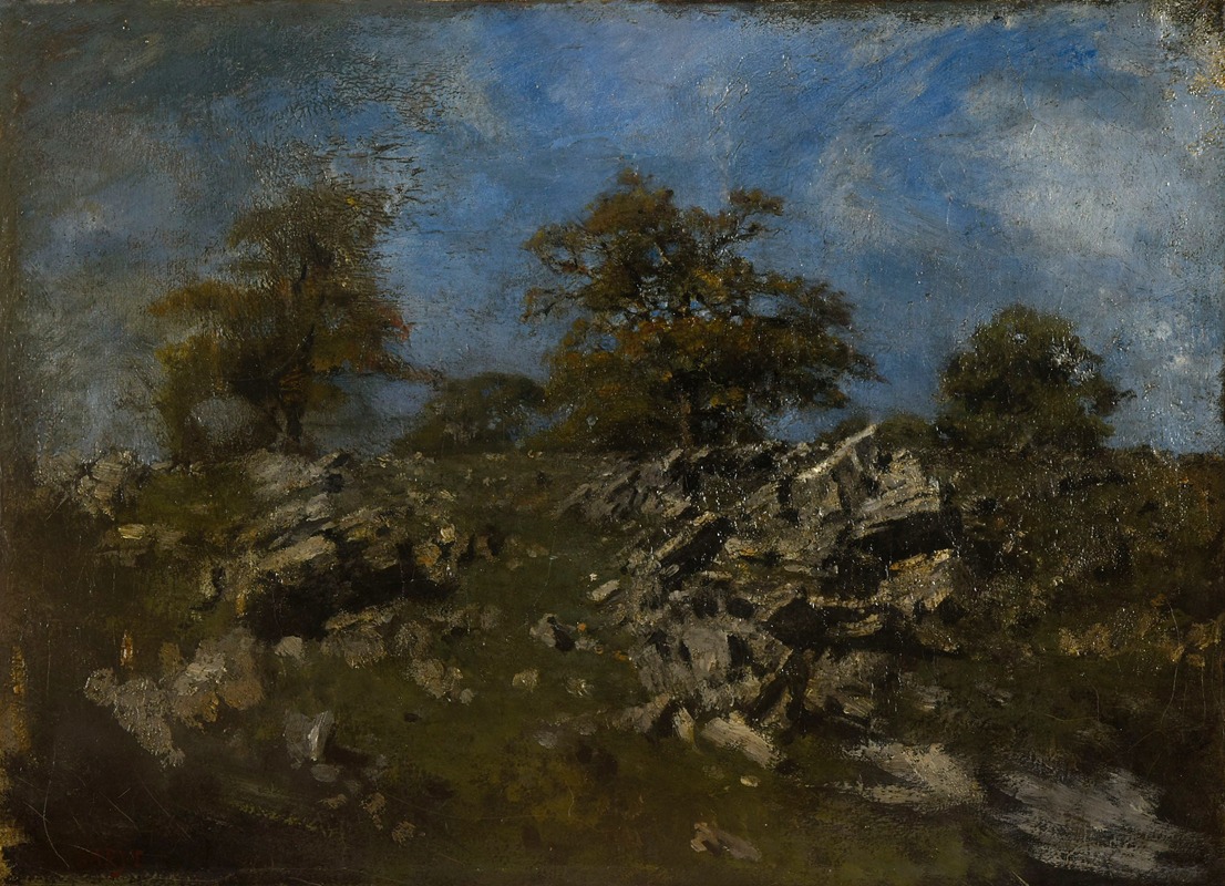 Antoine-Louis Barye - Paysage avec rocher
