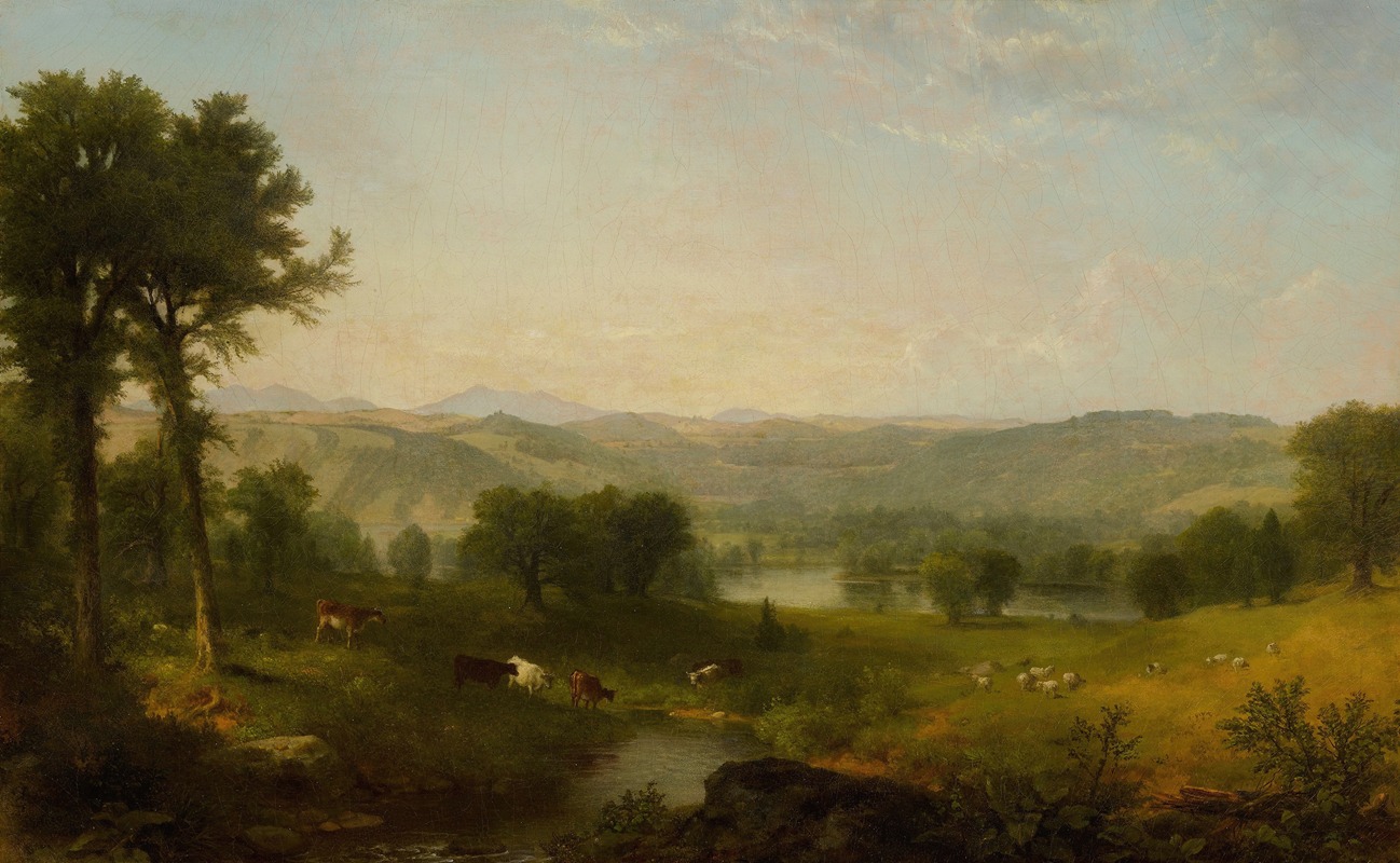 Landscape with Cows and Sheep by Asher Brown Durand - Artvee