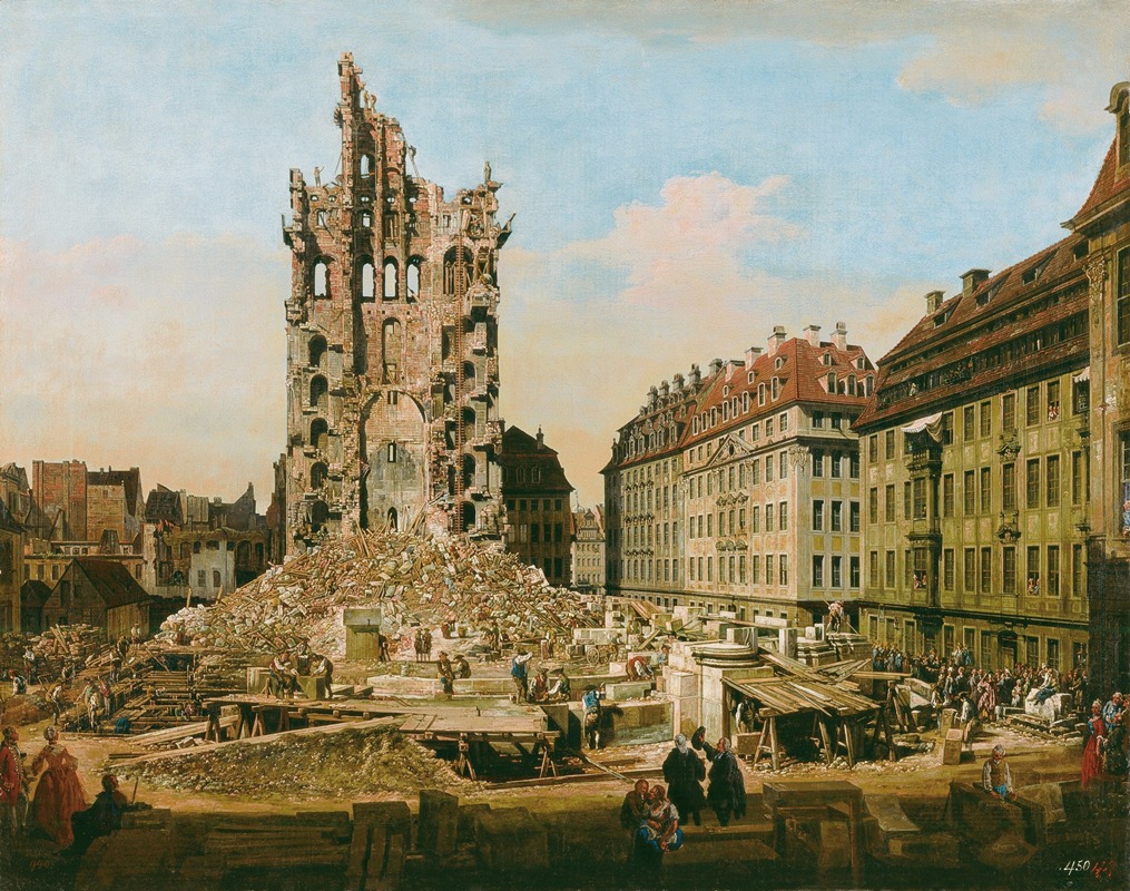 Bernardo Bellotto - The Ruins of the old Kreuzkirche, Dresden