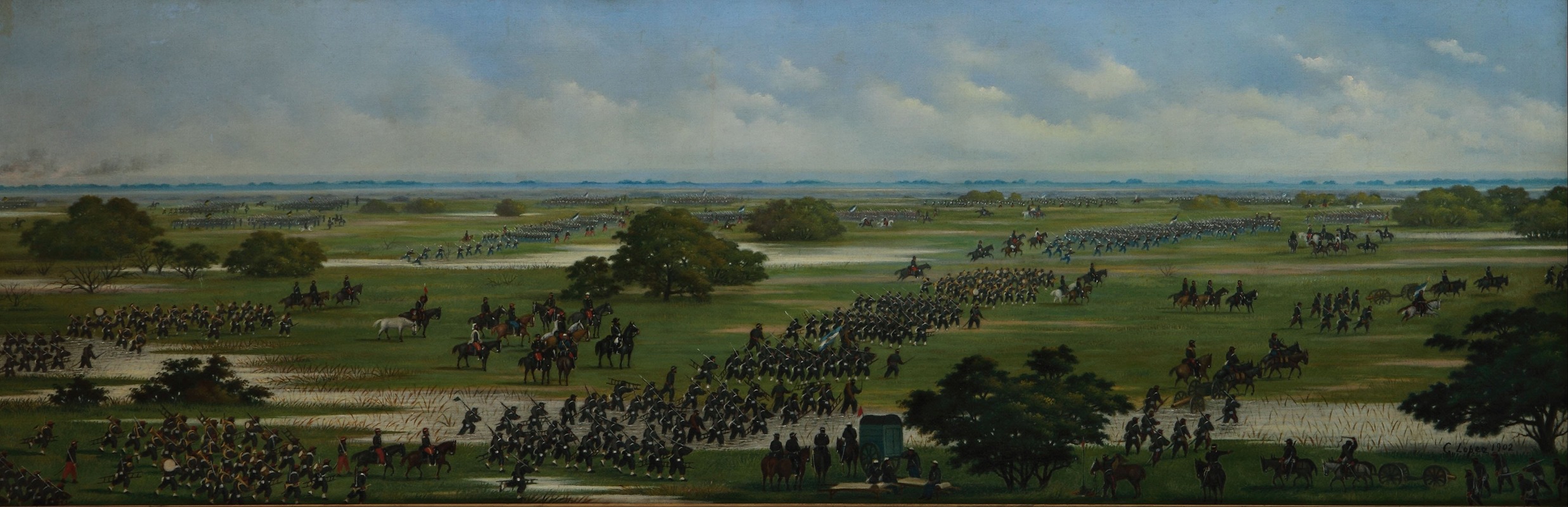 Cándido Lopez - Marcha del Ejército Argentino a tomar posiciones para el ataque a Curupaytí el 1866