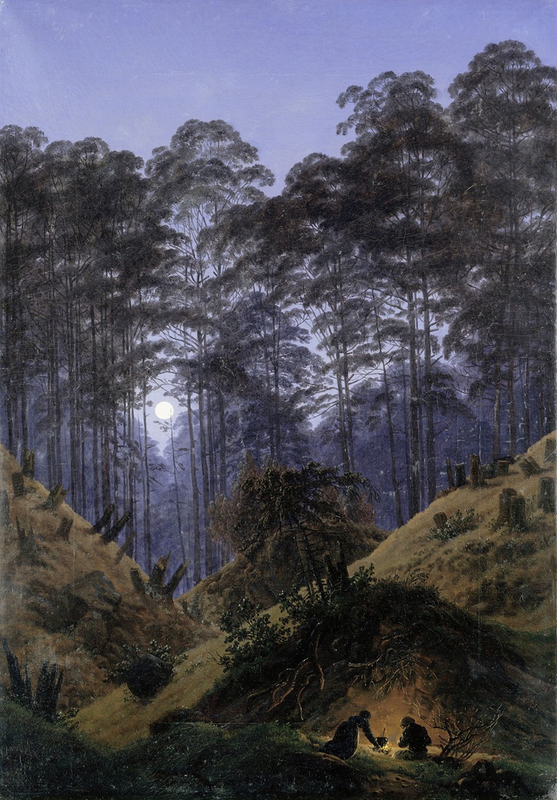Caspar David Friedrich - Inside the forest in the moonlight