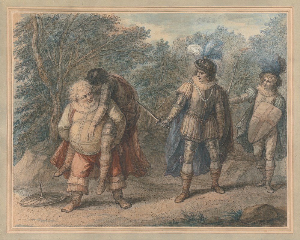 Henry William Bunbury - Falstaff Carrying Dead Hotspur