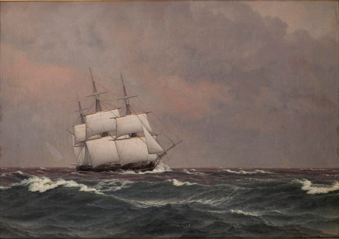 Christoffer Wilhelm Eckersberg - The corvette Najaden in rough seas