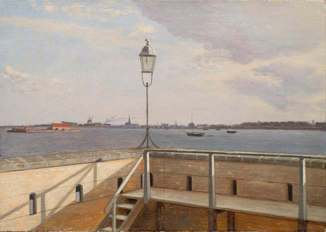 Christoffer Wilhelm Eckersberg - View from the Trekroner Battery with Copenhagen in the distance