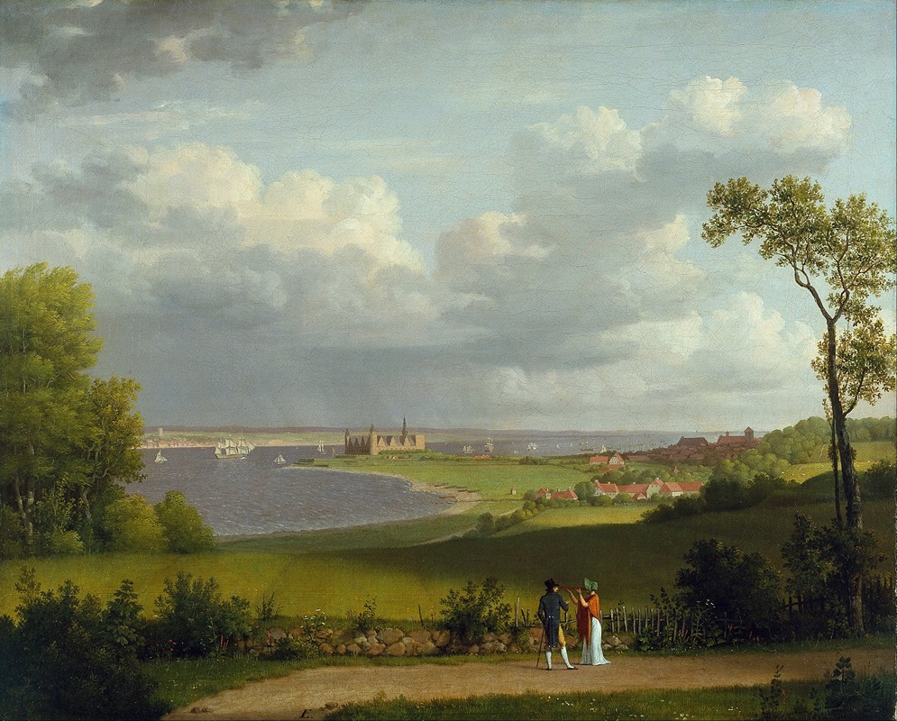 Christoffer Wilhelm Eckersberg - View north of Kronborg Castle