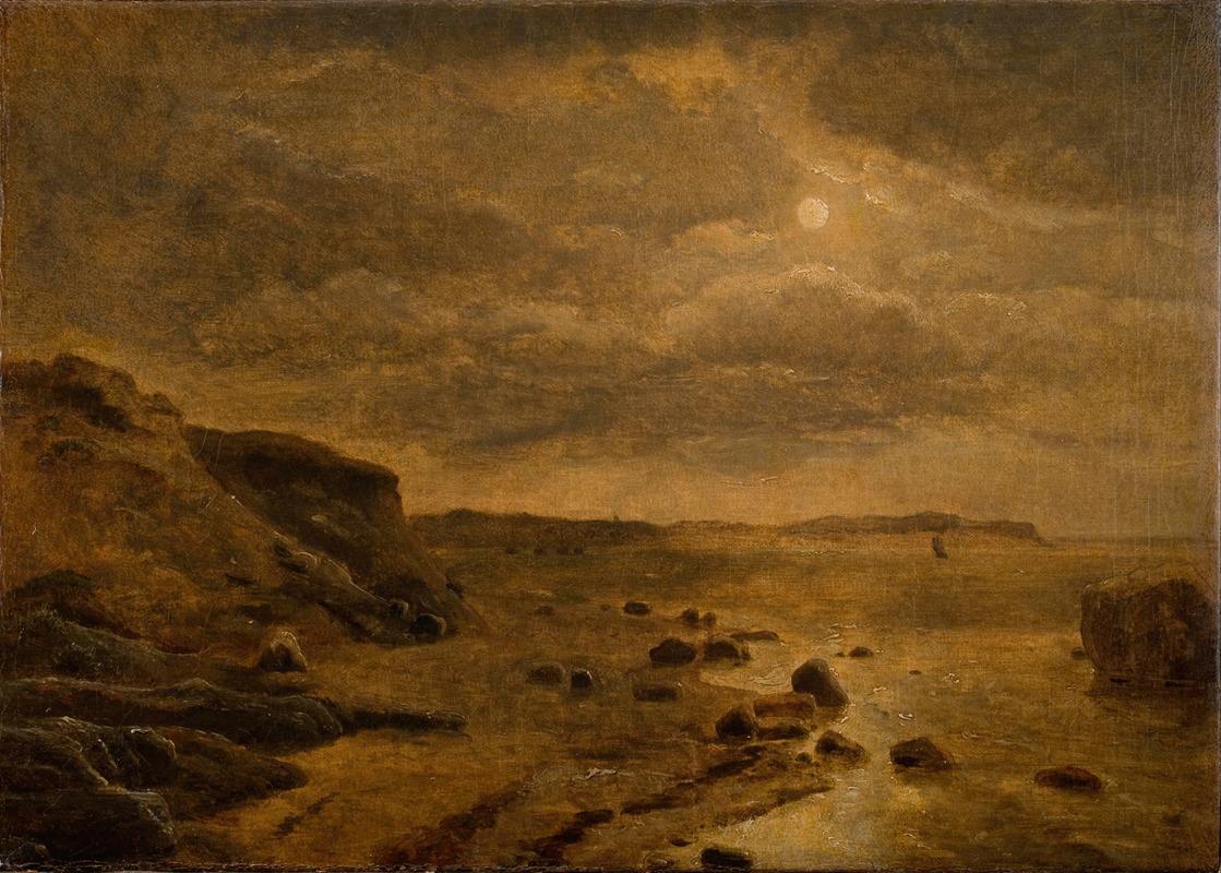 Dankvart Dreyer - Moonlight. The west coast of Jutland at Bovbjerg