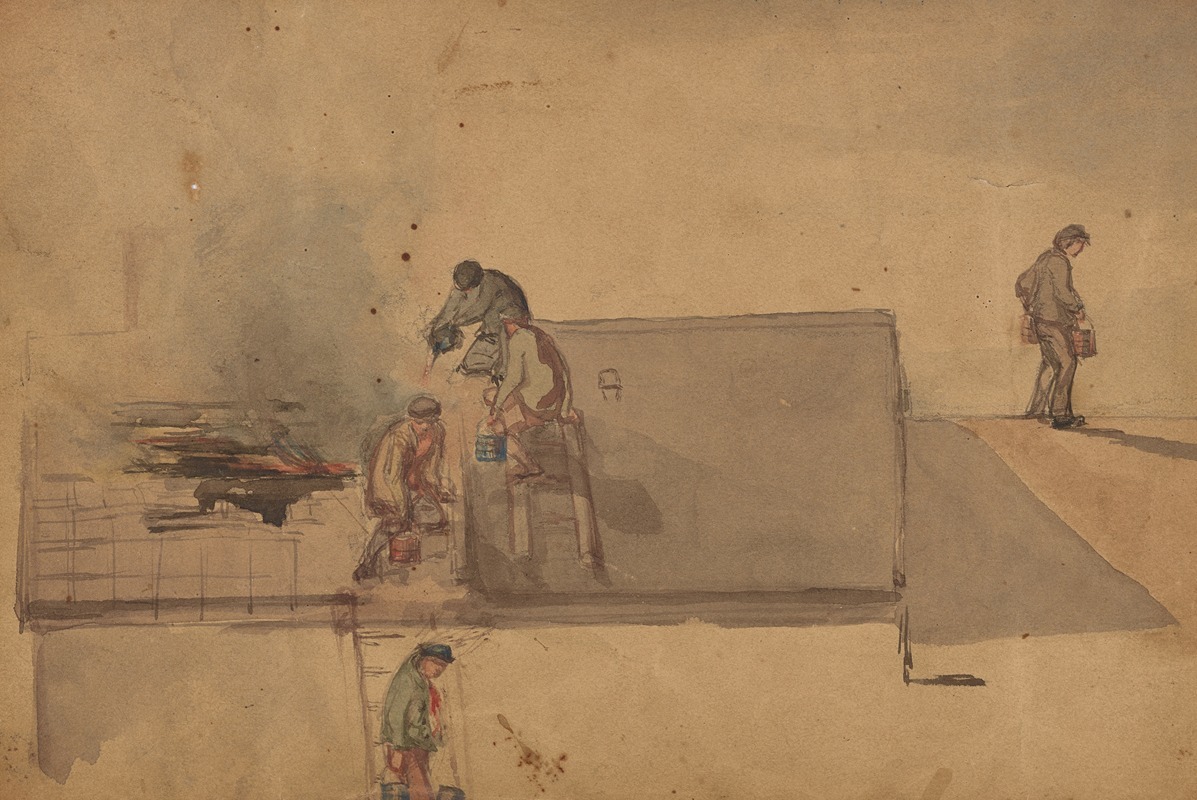 James Abbott McNeill Whistler - A Fire at Pomfret