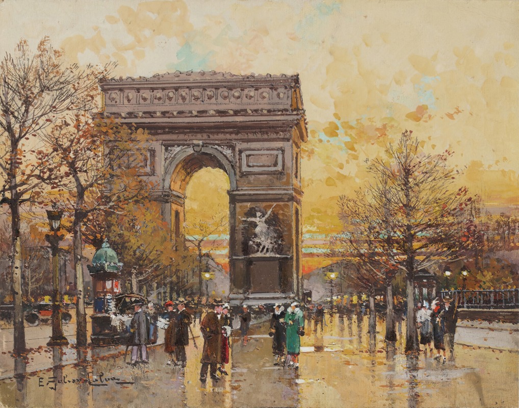 Eugène Galien-Laloue - Arc de Triomphe in the Fall