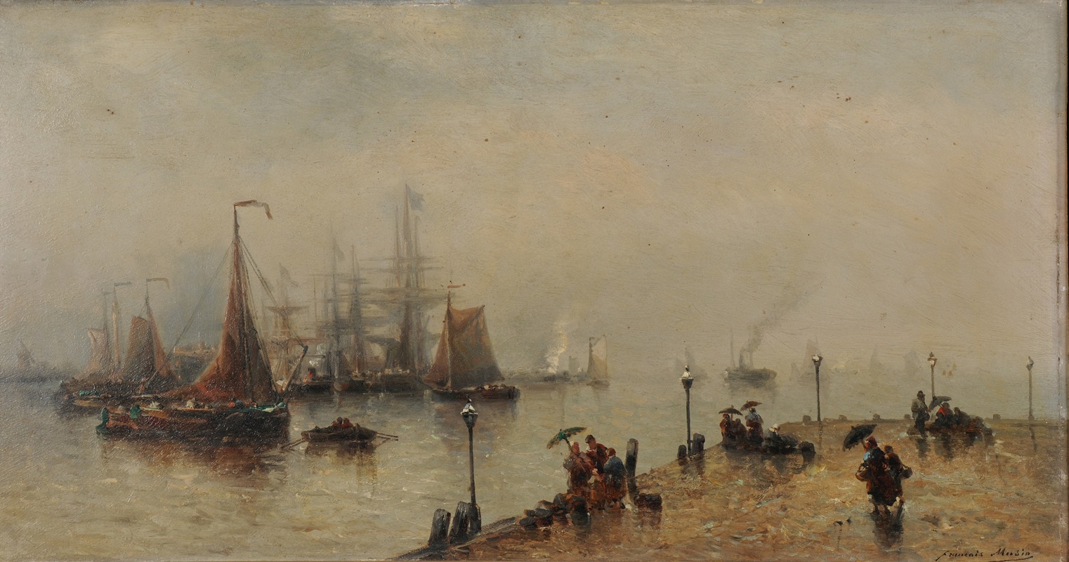 François Musin - Quai à Flessingue, journée de pluie