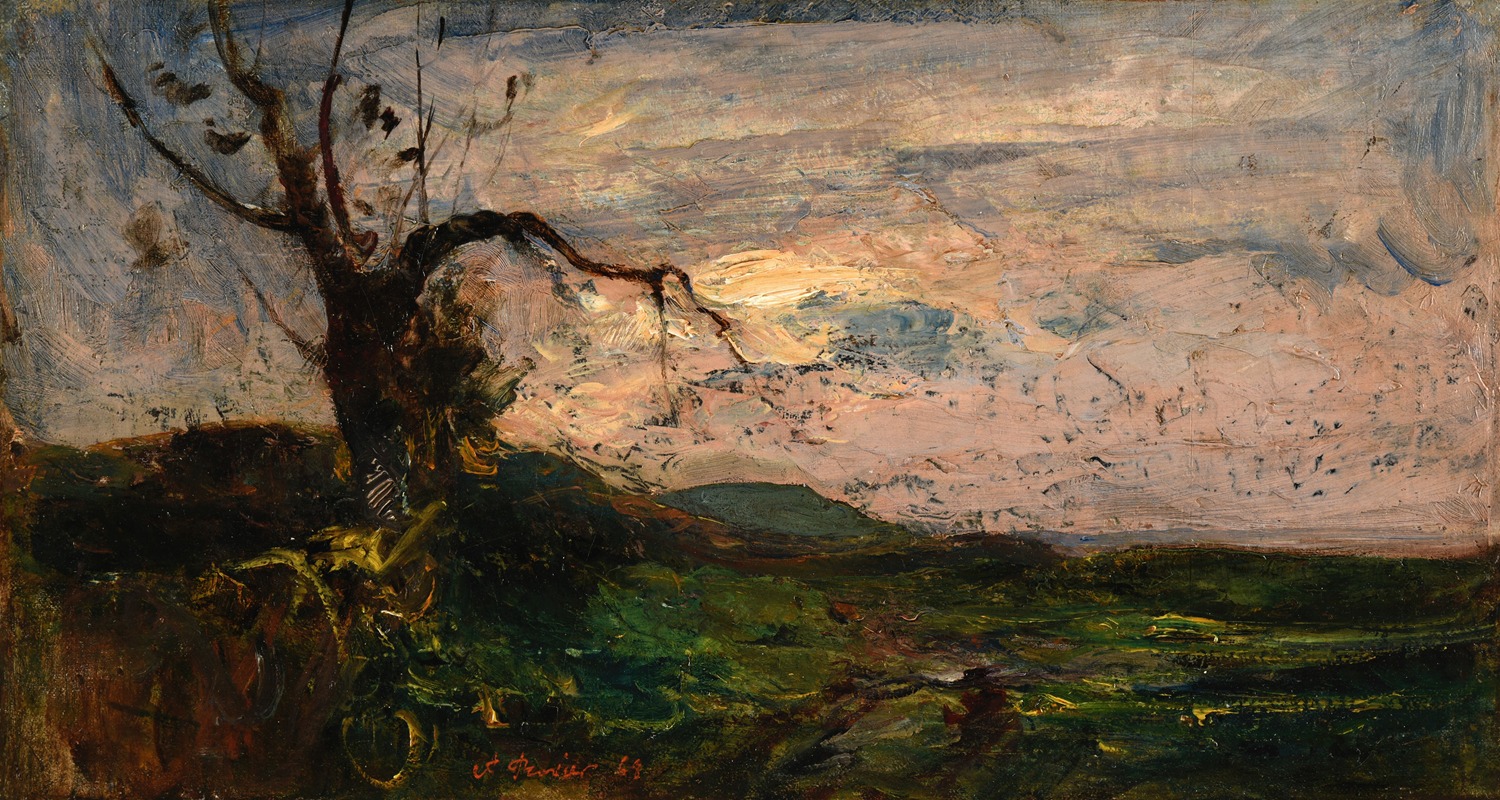 François-Auguste Ravier - Vieil arbre dans la plaine