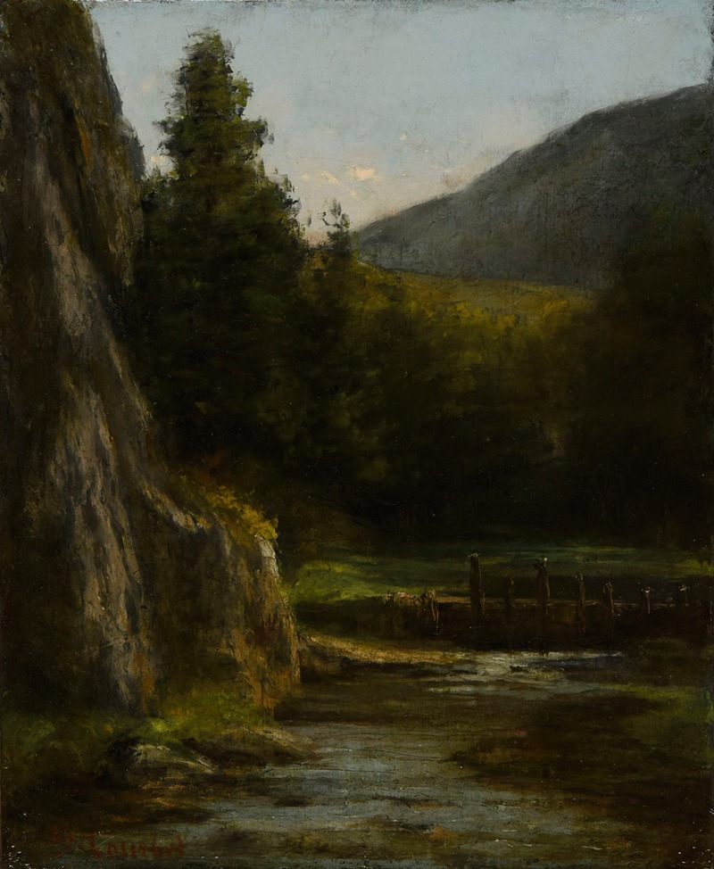 Gustave Courbet - Rochers, sapins, ruisseau