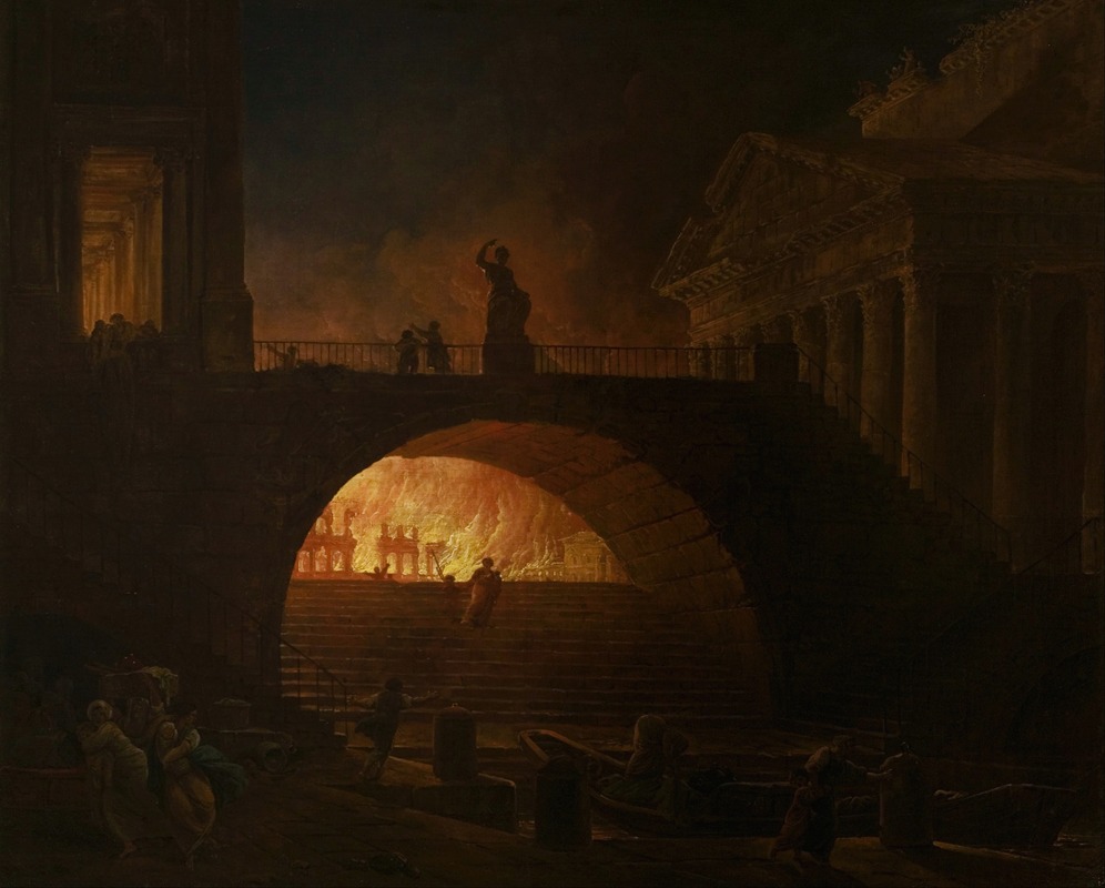 Hubert Robert - The Fire of Rome