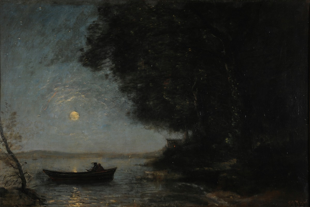 Jean-Baptiste-Camille Corot - Le lac ; effet de nuit