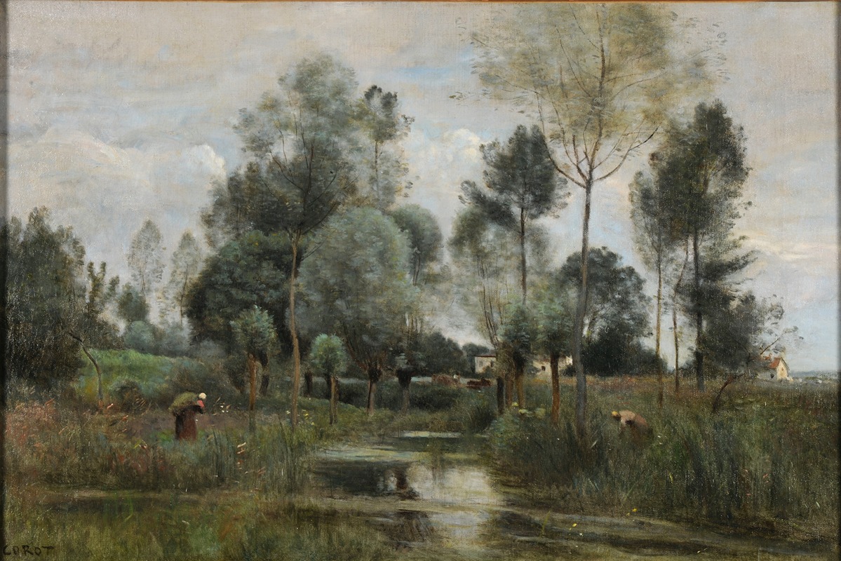Jean-Baptiste-Camille Corot - Printemps. La Saulaie