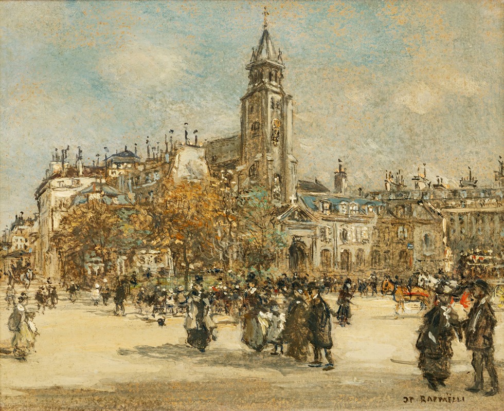Jean François Raffaëlli - Place de Saint-Germain des Prés, Paris