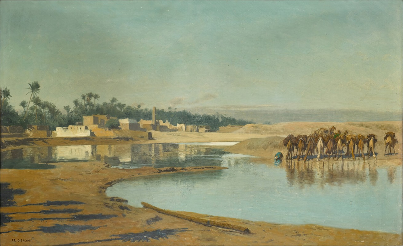 Jean-Léon Gérôme - Camels Watering in the Desert