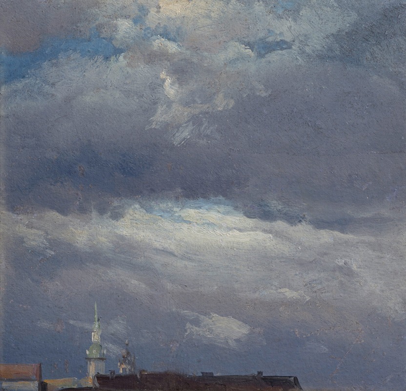 Johan Christian Dahl - Stormclouds over the Castle Tower in Dresden