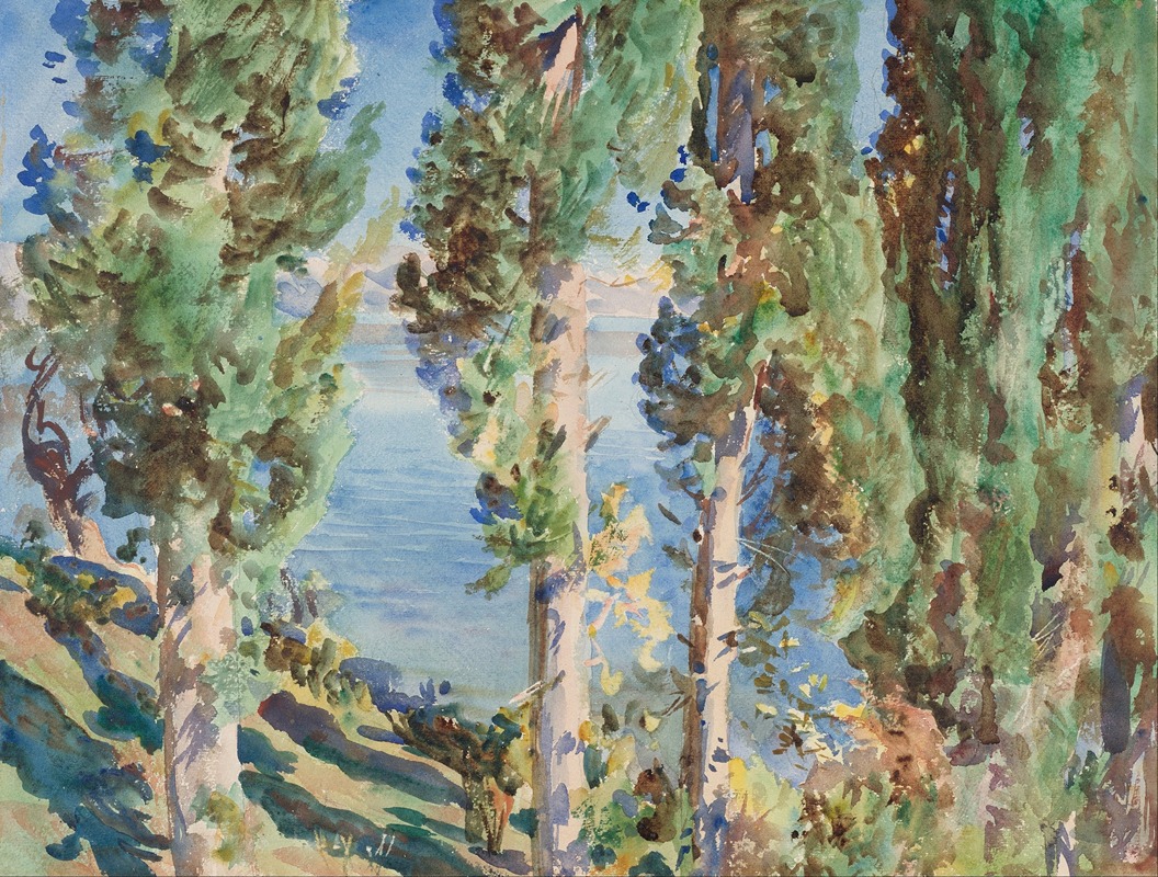 John Singer Sargent - Corfu; Cypresses
