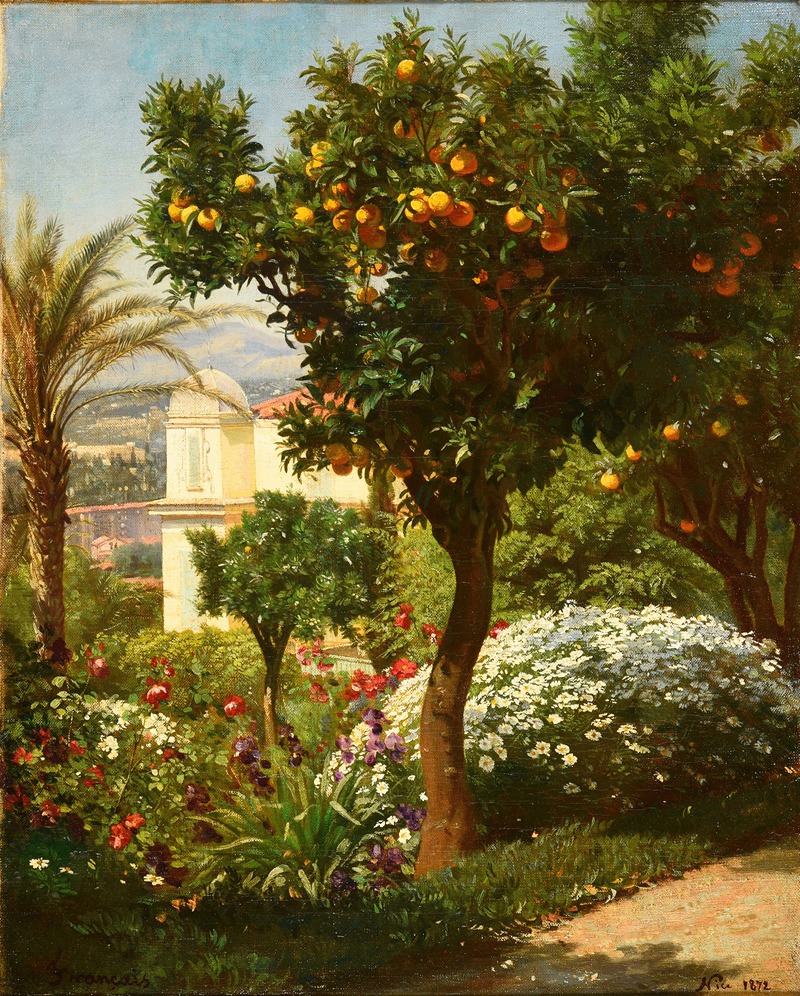 Francois-Louis Français - Un oranger dans la Villa Frémy à Nice