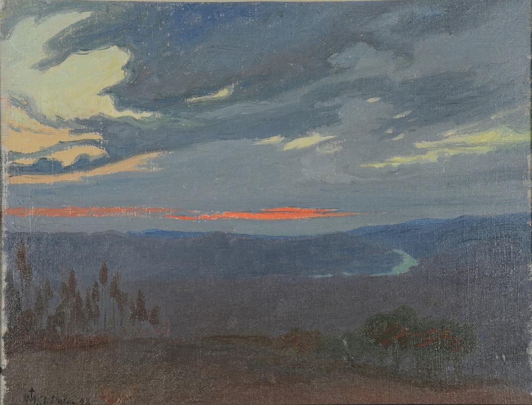 Charles Marie Dulac - Lever de soleil au-dessus de l’Arno