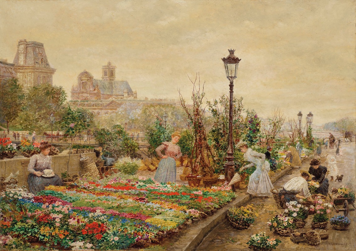 Marie-François Firmin-Girard - Le quai aux fleurs et l’hôtel de ville