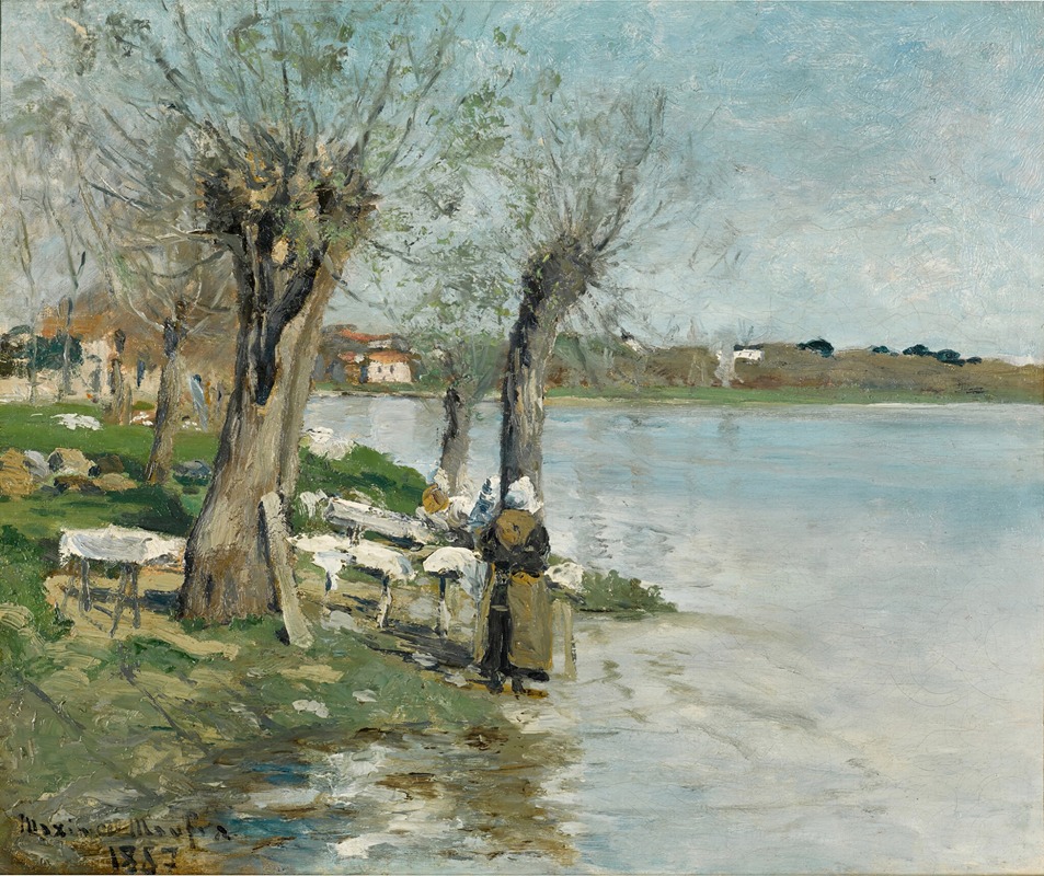 Maxime Maufra - Lavandières au bord d’une rivière près de Nantes